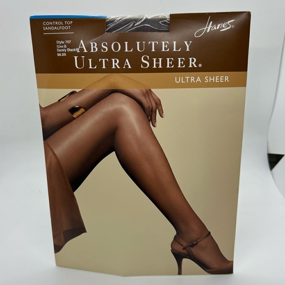Hanes Absolutely Ultra Sheer Control Top Sheer Toe in Color jet Black